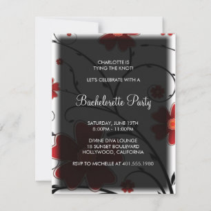 Invitación rojo floral; soltera