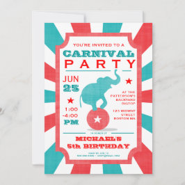 Invitación Rojo | Gran cumpleaños del Fiesta del Carnaval Tur