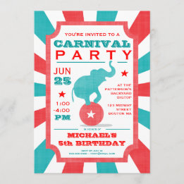 Invitación Rojo | Gran cumpleaños del Fiesta del Carnaval Tur