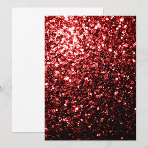 Invitación Rojo oscuro brillo falso destellos glamour