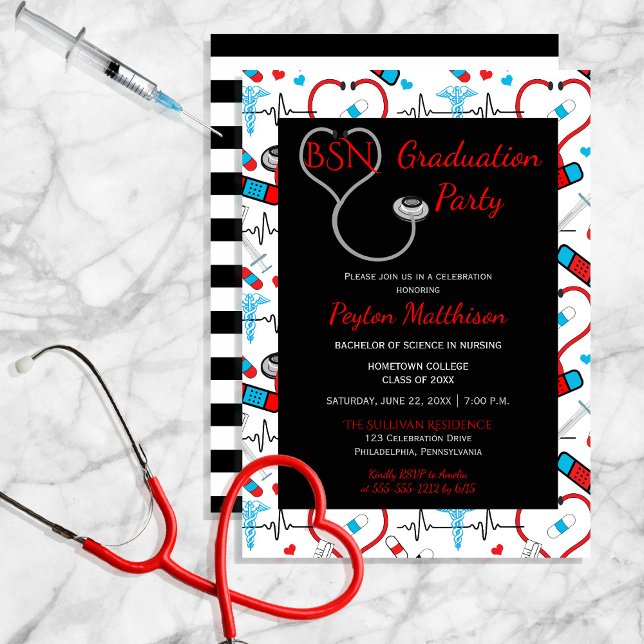 Invitación Rojo | Partido de Graduación de Enfermeras Negras (Subido por el creador)