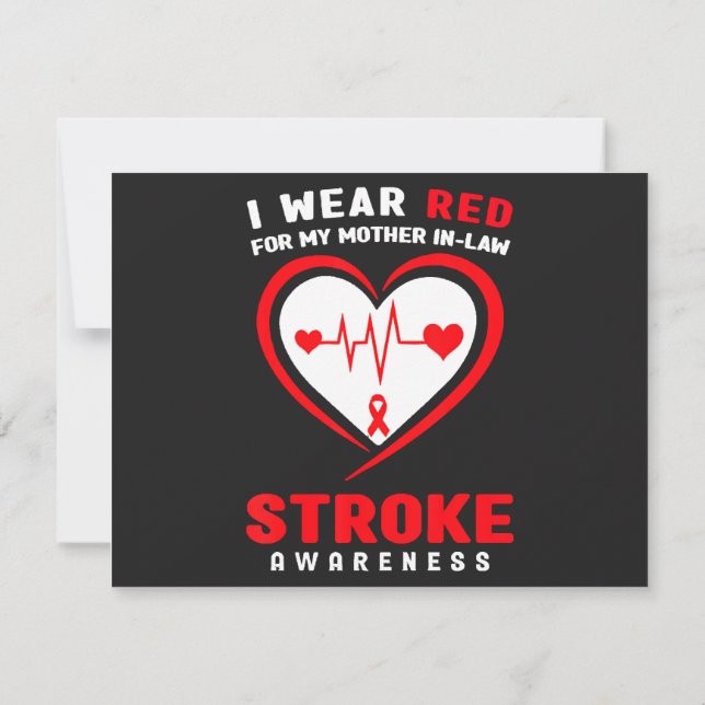 Invitación Rojo Por Accidente Cerebrovascular De Mi Suegra (Reverso)