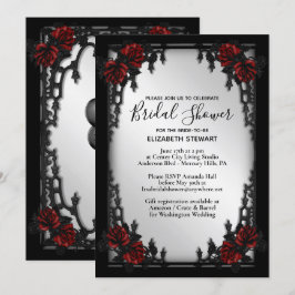 Invitación Rojo Rosa Gótico Bridal Ducha Puerta de Hierro