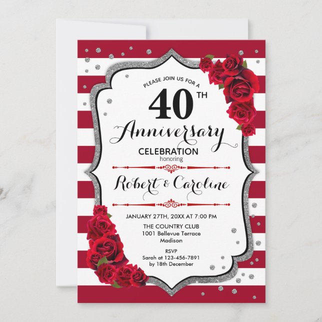 Invitación Rojo Rubí 40 Aniversario (Anverso)