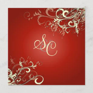 INVITACIÓN ROJO RUBÍ + REMOLINOS DE CREMA