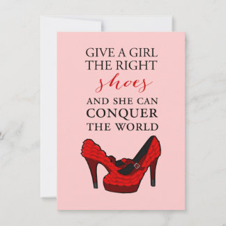 Invitación Rojo tacones altos Stiletto Fashion CumpleañosInvi