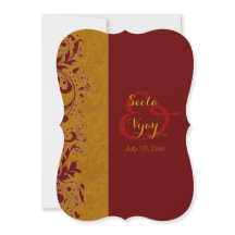 Rojo y boda hindú del oro