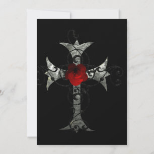 Invitación Rojo y ducha de novia gótica de la Cruz Roja