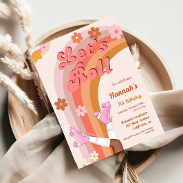 Invitación Roll Retro Groovy Pieza de cumpleaños