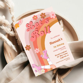 Invitación Roll Retro Groovy Pieza de cumpleaños