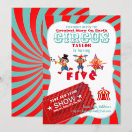Invitación ROLL UP CIRCUS 5º NACIMIENTO Chica Greatest Show