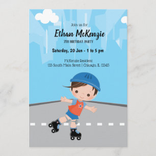 Invitación Roller Skate boy