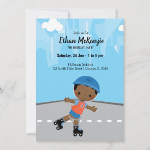 Invitación Roller Skate boy