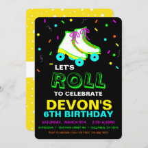 Roller Skate Neon Birthday Party