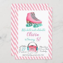 Invitación Roller Skating Birthday Invitation