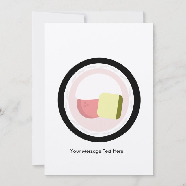 Invitación Rollo de Sushi de Cumpleaños Salmón Queso Crema Ag (Anverso)