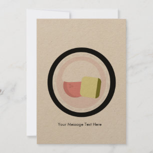 Invitación Rollo de Sushi de Cumpleaños Salmón Queso Crema Ag