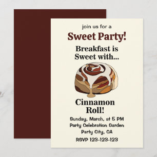 Invitación Rollos de Canela Lindos Desayuno Dulce