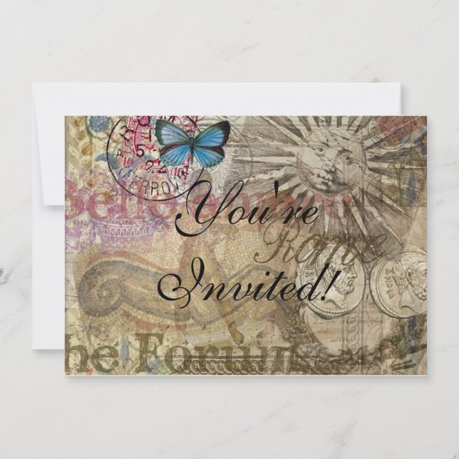 Invitación Roma Italia Ciudad de vacaciones de viaje (Anverso)