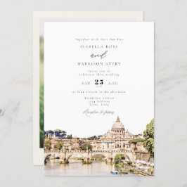 Invitación ROMA Italia Skyline Destination Wedding
