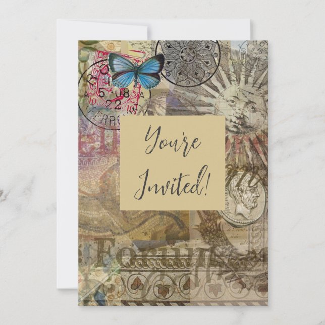 Invitación Roma Italia Viaje Vacaciones Ciudad (Anverso)