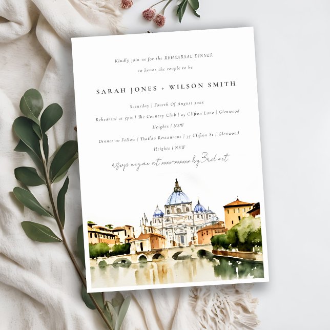 Invitación Roma Vaticano Italia Paisaje ensayo Cena (Subido por el creador)