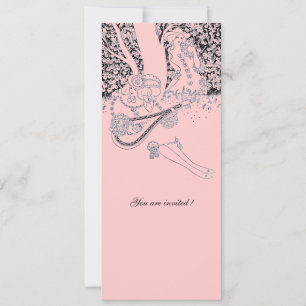 INVITACIÓN ROMANCE / AMANTES ROMÁNTICOS FIESTA DE BODAS NEGRA
