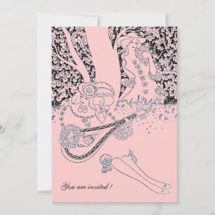 INVITACIÓN ROMANCE / AMANTES ROMÁNTICOS FIESTA DE BODAS NEGRA