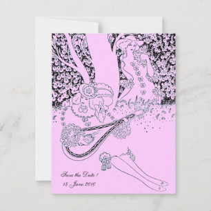 INVITACIÓN ROMANCE /AMANTES ROMÁNTICOS LILIO PÚRPURA ROSADO F