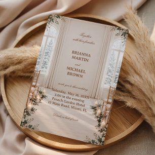 Invitación Romance Botánico Conservatorio de Invierno Elegant
