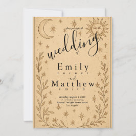 Invitación Romance celeste - Diseño Luna y Sol