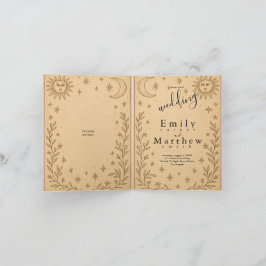 Invitación Romance Celestial - Diseño de Luna y Sol