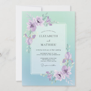 Invitación Romance de Boda de Floración Suave de Lila