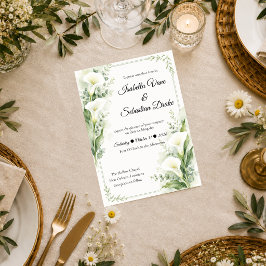 Invitación Romance de Boda de Lirio de Calla de Primavera Ele