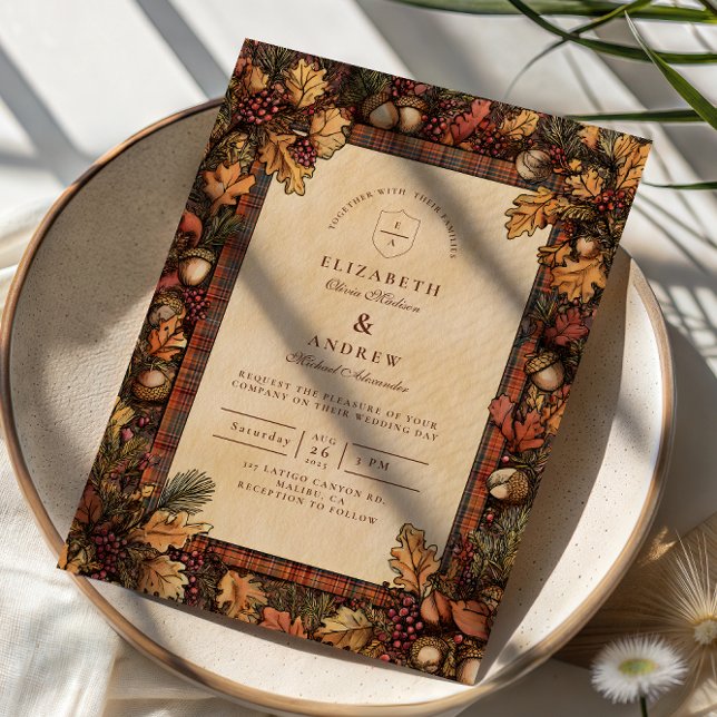 Invitación Romance de Bosque Otoñal Vintage (Subido por el creador)
