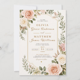 Invitación Romance de Jardín Atemporal
