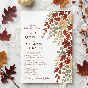 Invitación Romance de Otoño, Éxtasis de Otoño Boda de Marfi