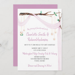 Invitación Romance ecléctico - Lilac Drape Mason Jar Luces