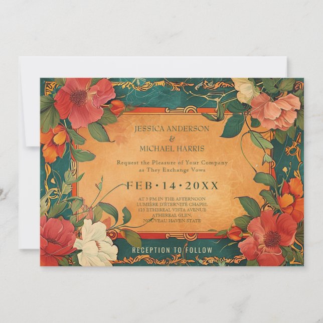 Invitación 🌹 Romance: el esplendor del Art Nouveau (Anverso)