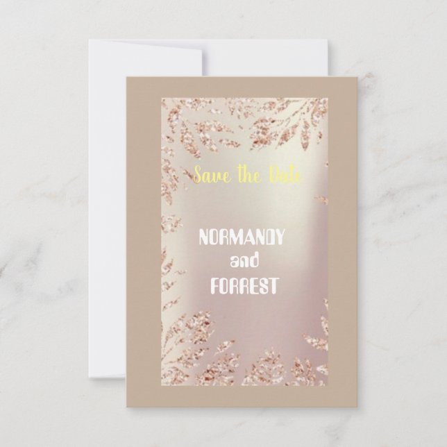 Invitación Romance en Flor: Normandy y Forrest - Salva la Fec (Anverso)