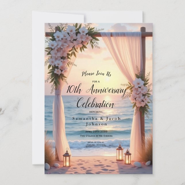 Invitación Romance en Oceanside bajo la luz costera (Anverso)