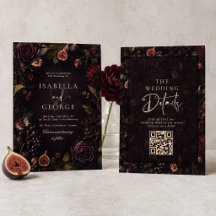 Romance Enraizado Burgundy Floral Boda