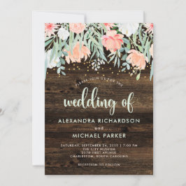 Invitación Romance floral rústico | Boda acuarela