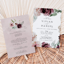 Invitación Romance floral todo en un Boda