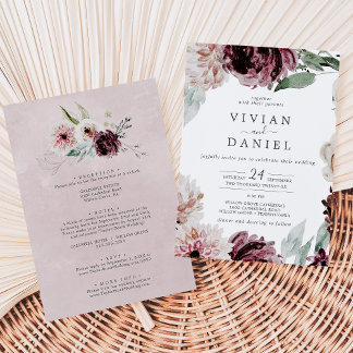 Invitación Romance floral todo en un Boda