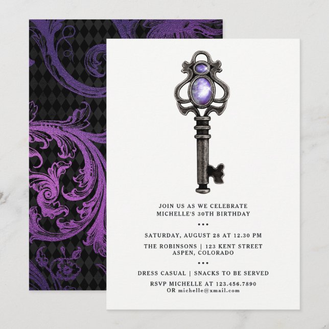 Invitación Romance gótico (Anverso / Reverso)