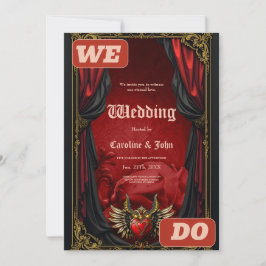 Invitación Romance gótico, corazón de pasión.