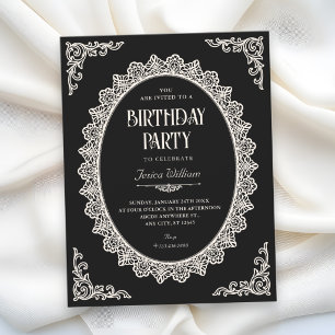 Invitación Romance Oscuro elegante cumpleaños