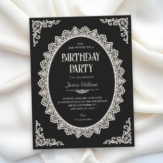 Invitación Romance Oscuro elegante cumpleaños