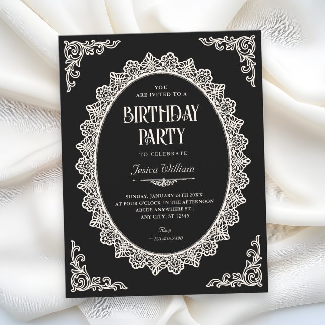 Invitación Romance Oscuro elegante cumpleaños (Subido por el creador)